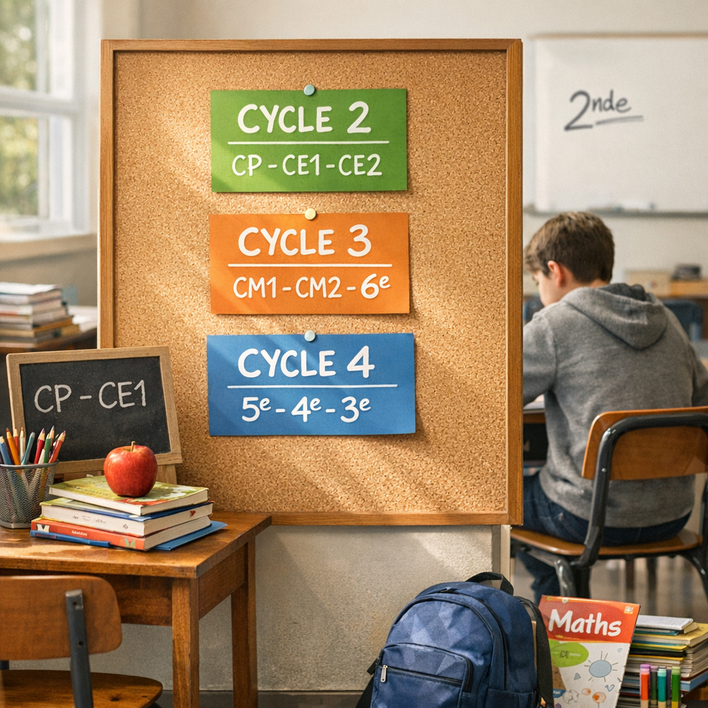 Cycles, classes et âges : la méthode mémo la plus simple pour ne plus confondre CP, CE1, 6e ou 2de