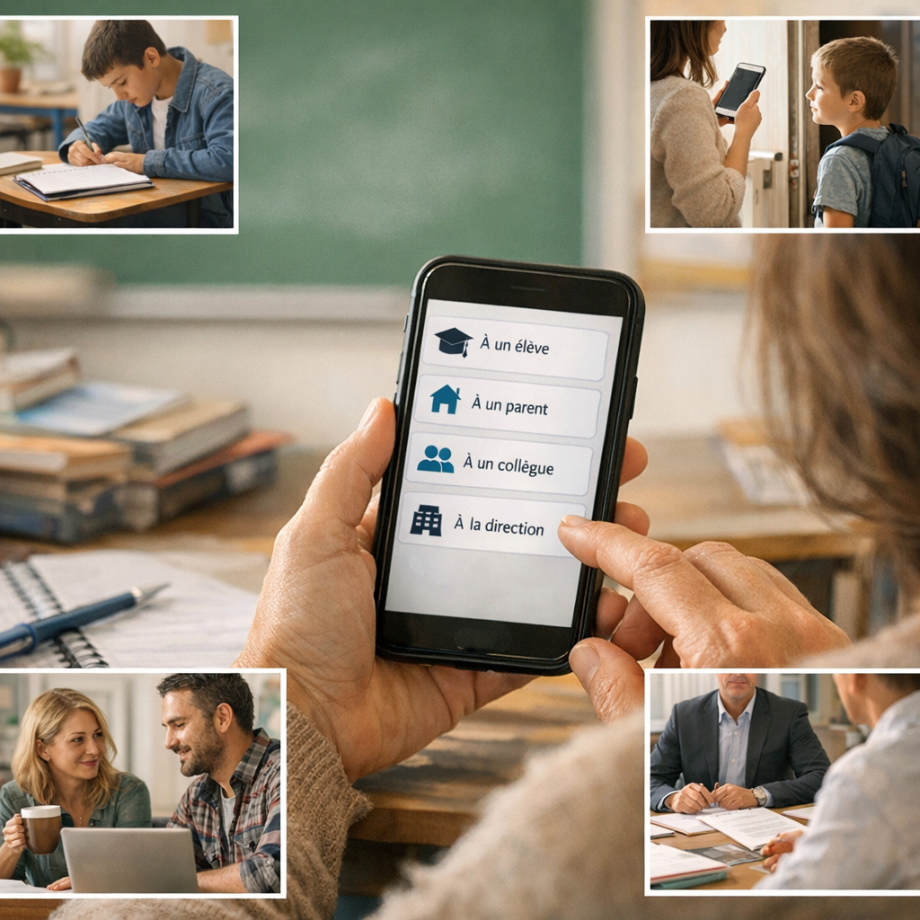 Messages complets prêts à l’emploi : élève, parent, collègue, direction