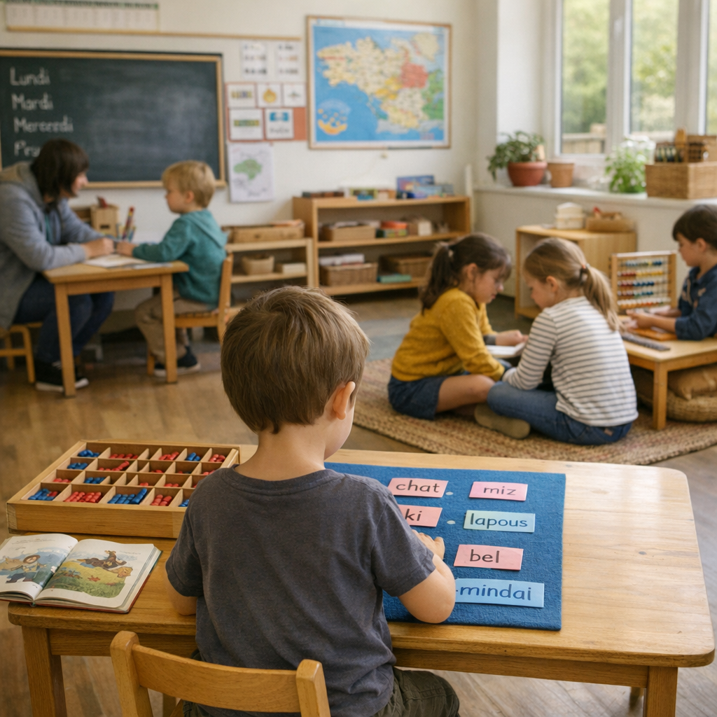 Monolingue, bilingue français-breton, Montessori 3-6 : comment lire les parcours proposés