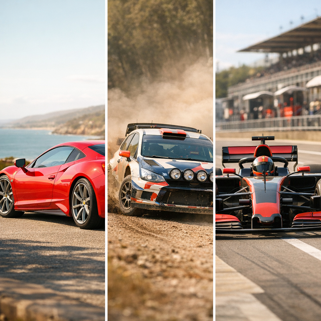 Voiture de sport, voiture de course, rallye ou Formule 1 : comprendre les différences pour mieux colorier
