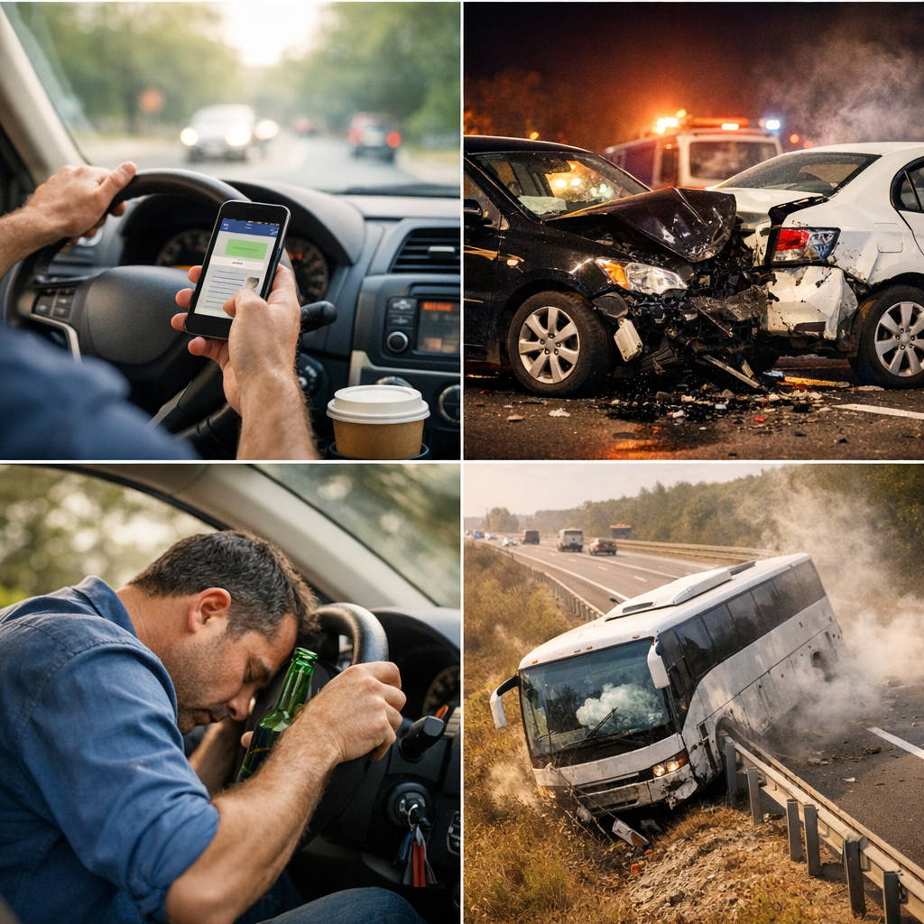 Les principales causes d'accidents de voiture et de car