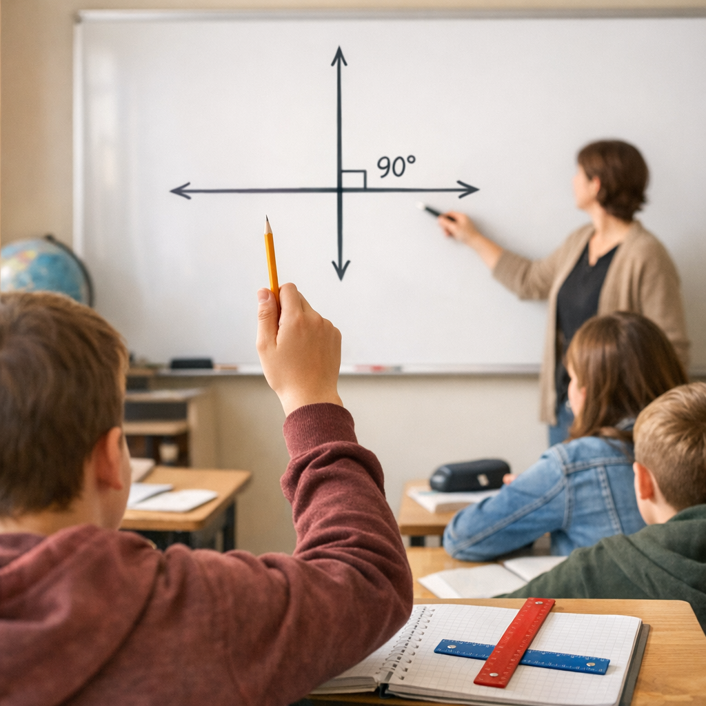 Que veut dire perpendiculaire au collège ?