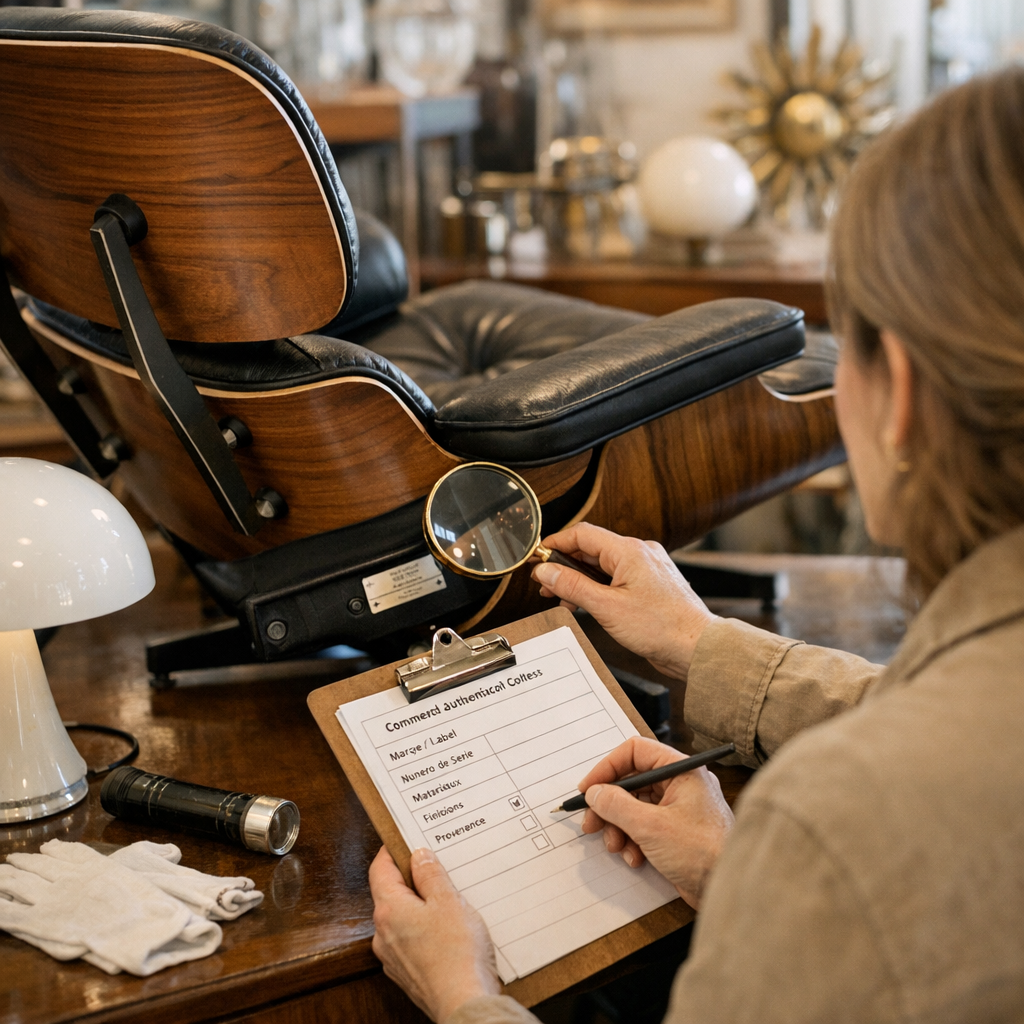 Comment authentifier un objet design iconique avant achat : la grille de contrôle d’une antiquaire