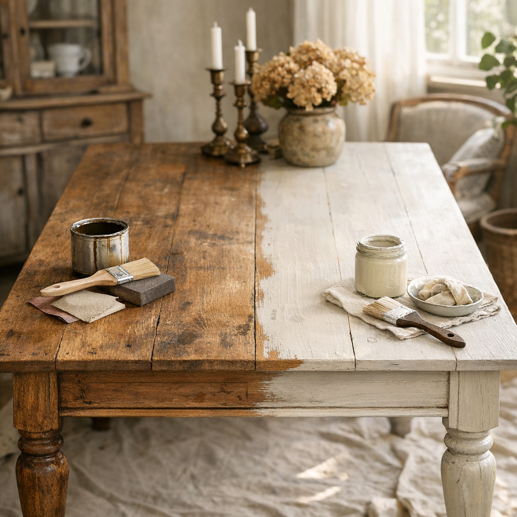 Rénover ou relooker une table ancienne bois sans lui faire perdre son âme
