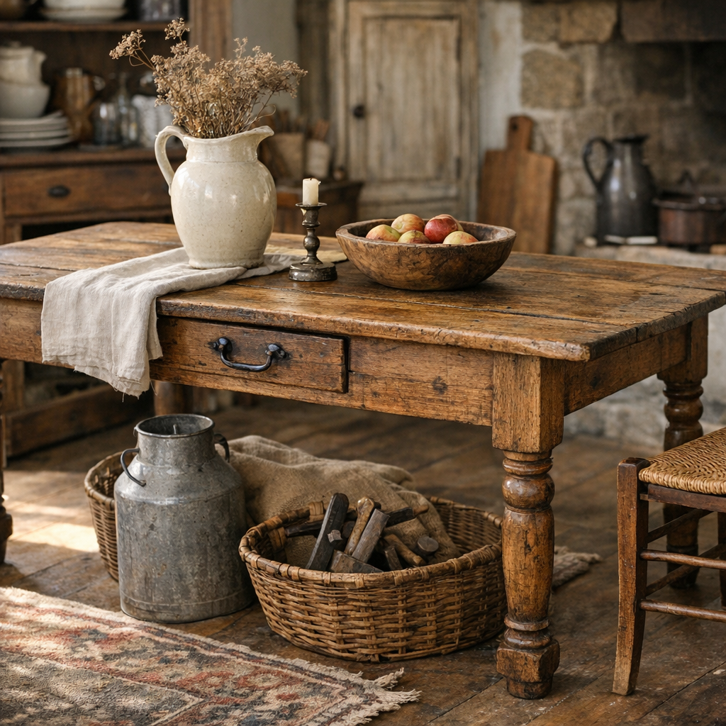 Prix d'une table de ferme ancienne : ce qui fait monter ou baisser la valeur