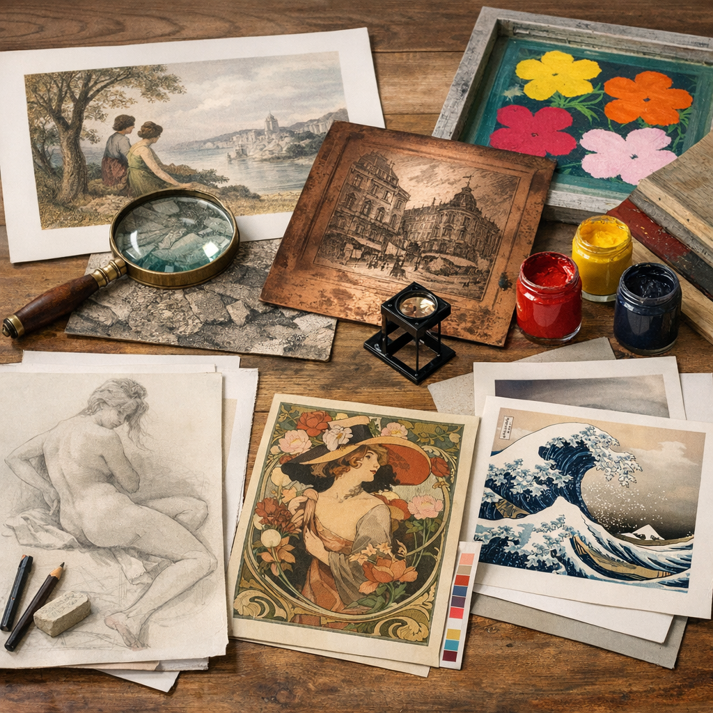 Lithographie, gravure, sérigraphie, dessin, affiche, reproduction offset : les différences visibles en 2 minutes