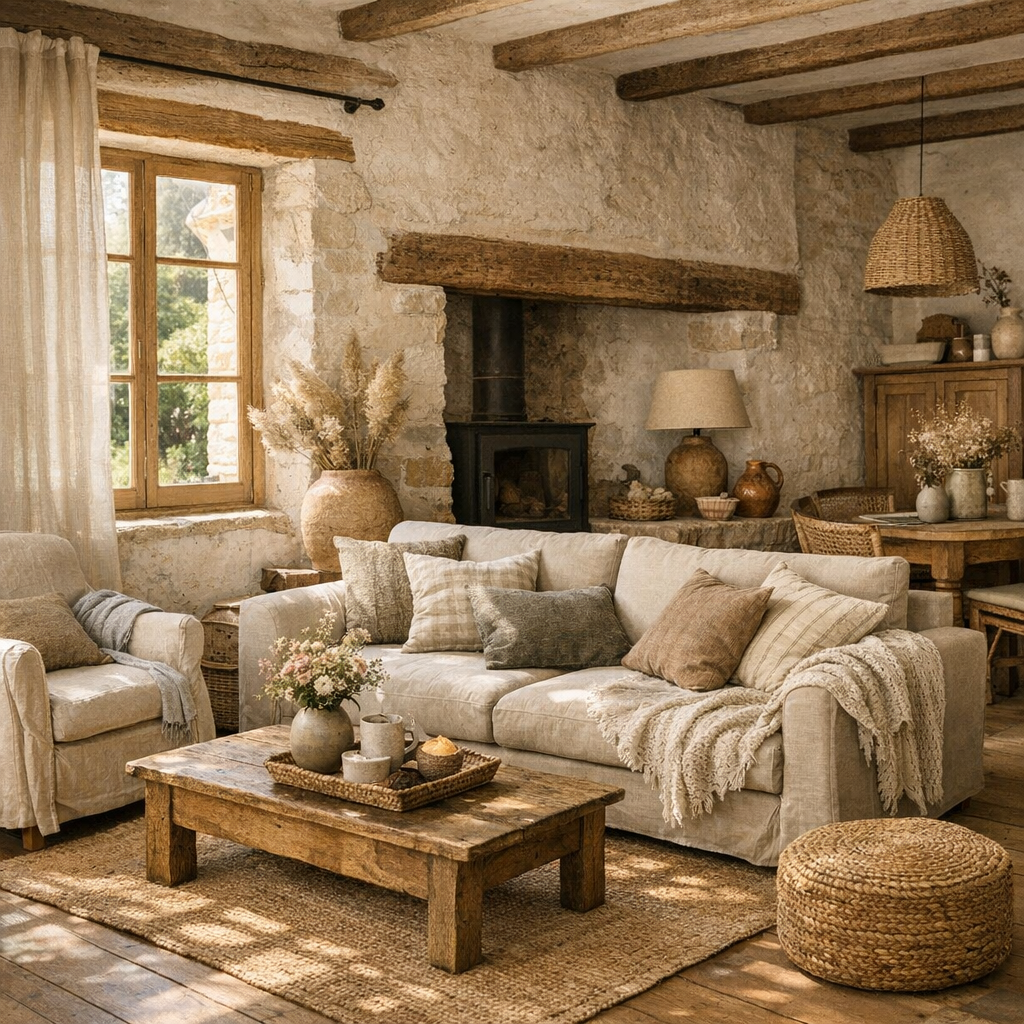 Quels meubles, matières et couleurs choisir pour une maison de campagne cosy ?