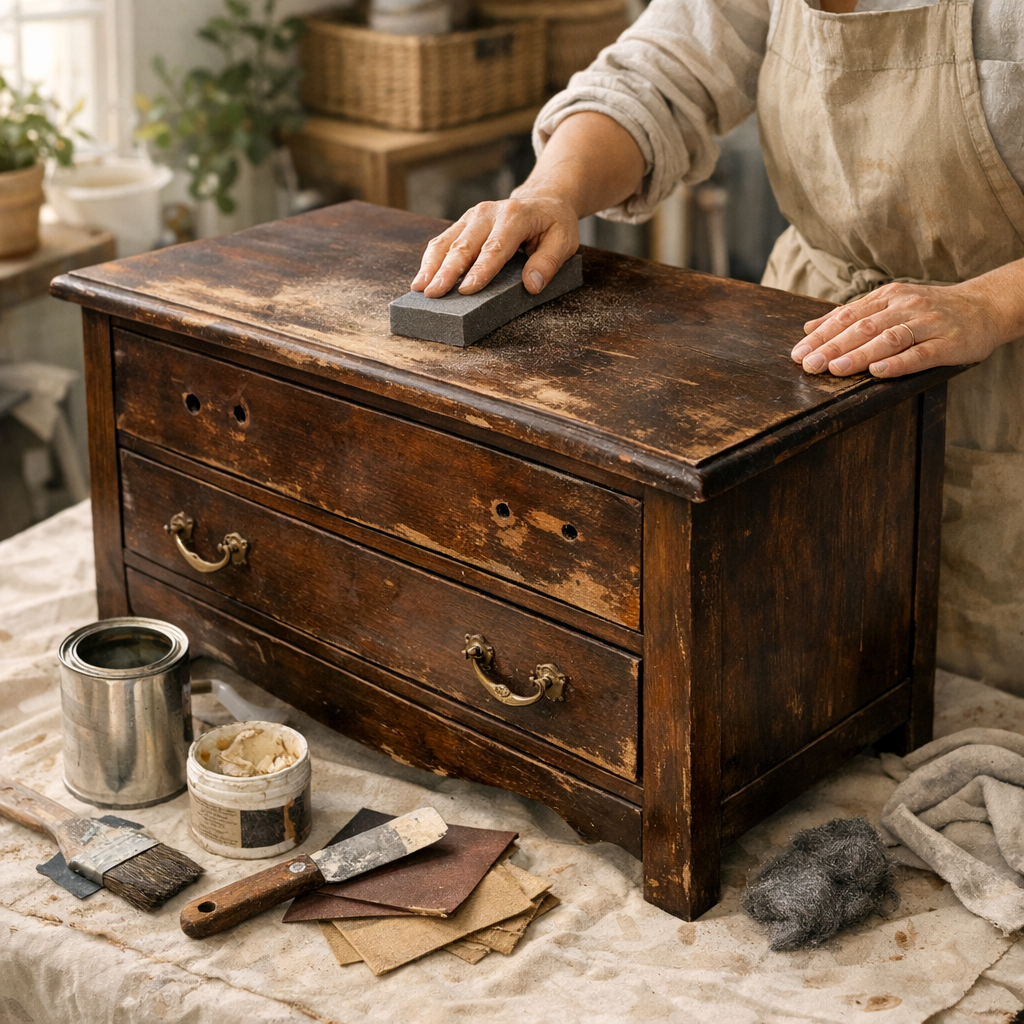 Comment préparer un meuble foncé pour un relooking propre et durable