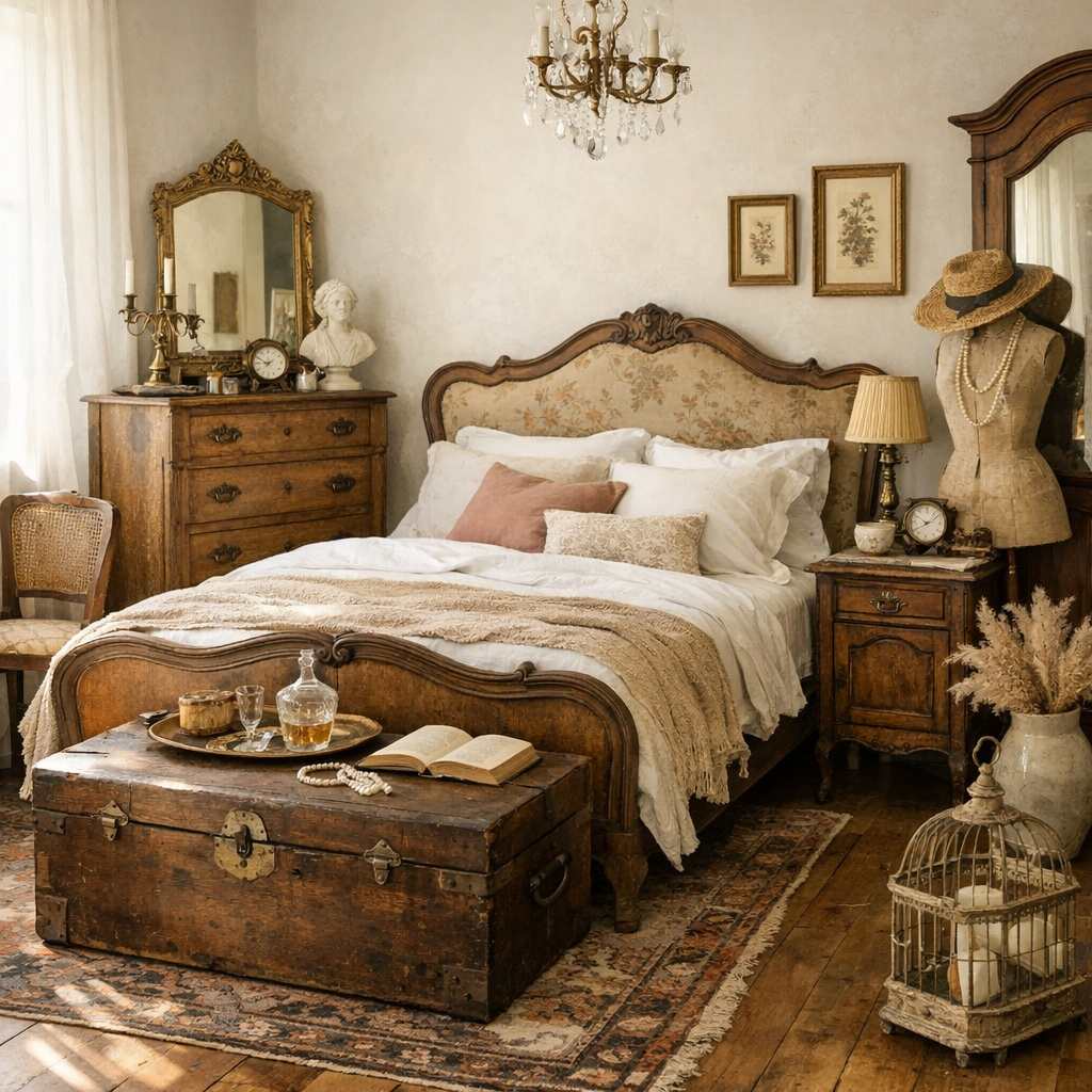 Quels meubles anciens et quels objets déco donnent du style à une chambre ?