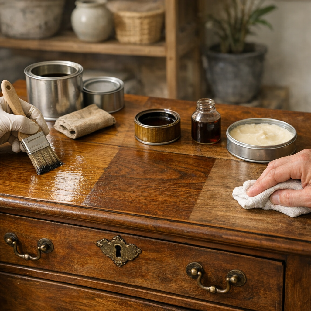 Vernis, lasure ou cire : ne pas confondre sur un meuble ancien
