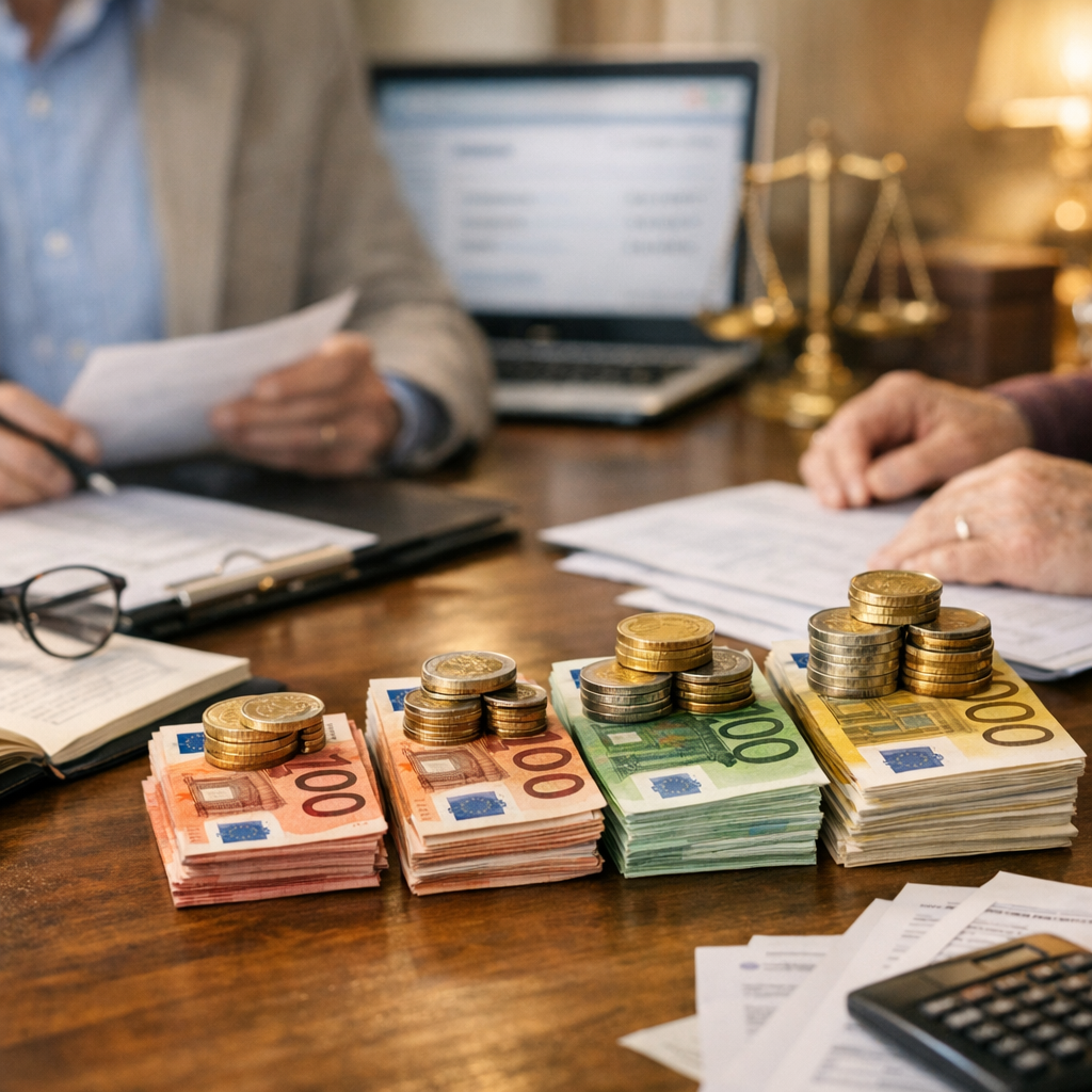 Combien coûtent réellement les frais de notaire dans une succession avec compte bancaire ? Quatre cas chiffrés pour comp