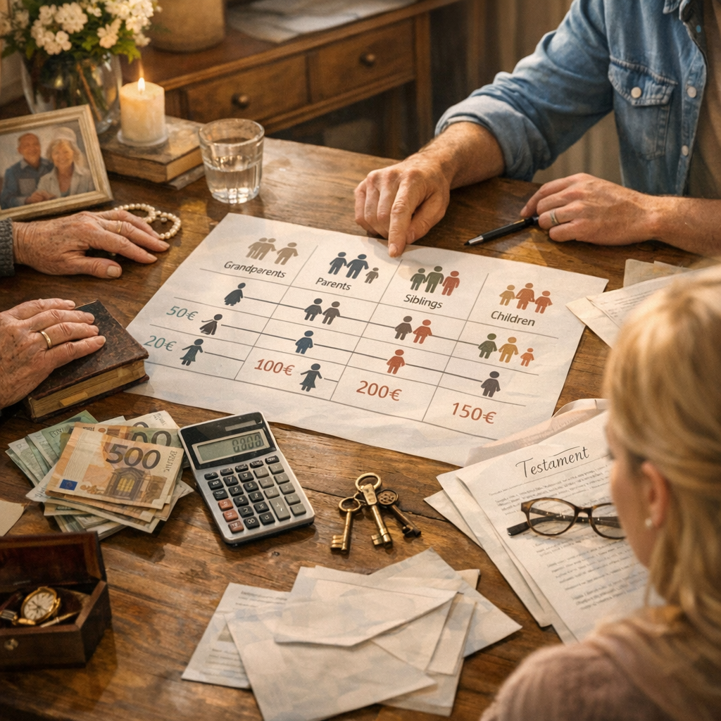 Qui hérite vraiment ? 7 cas familiaux chiffrés pour comprendre le partage d'un héritage
