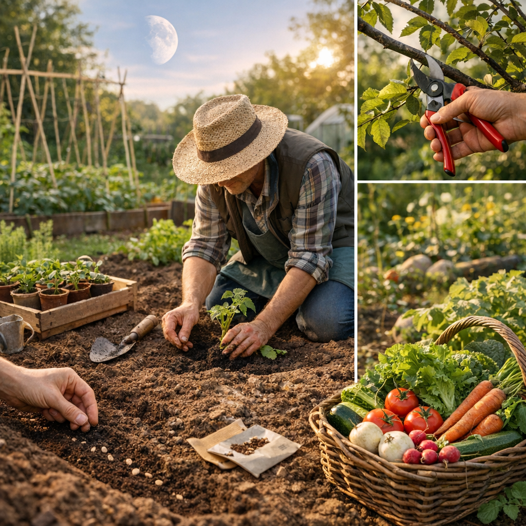 Que faire au jardin selon les rythmes lunaires : semis, plantations, tailles et récoltes
