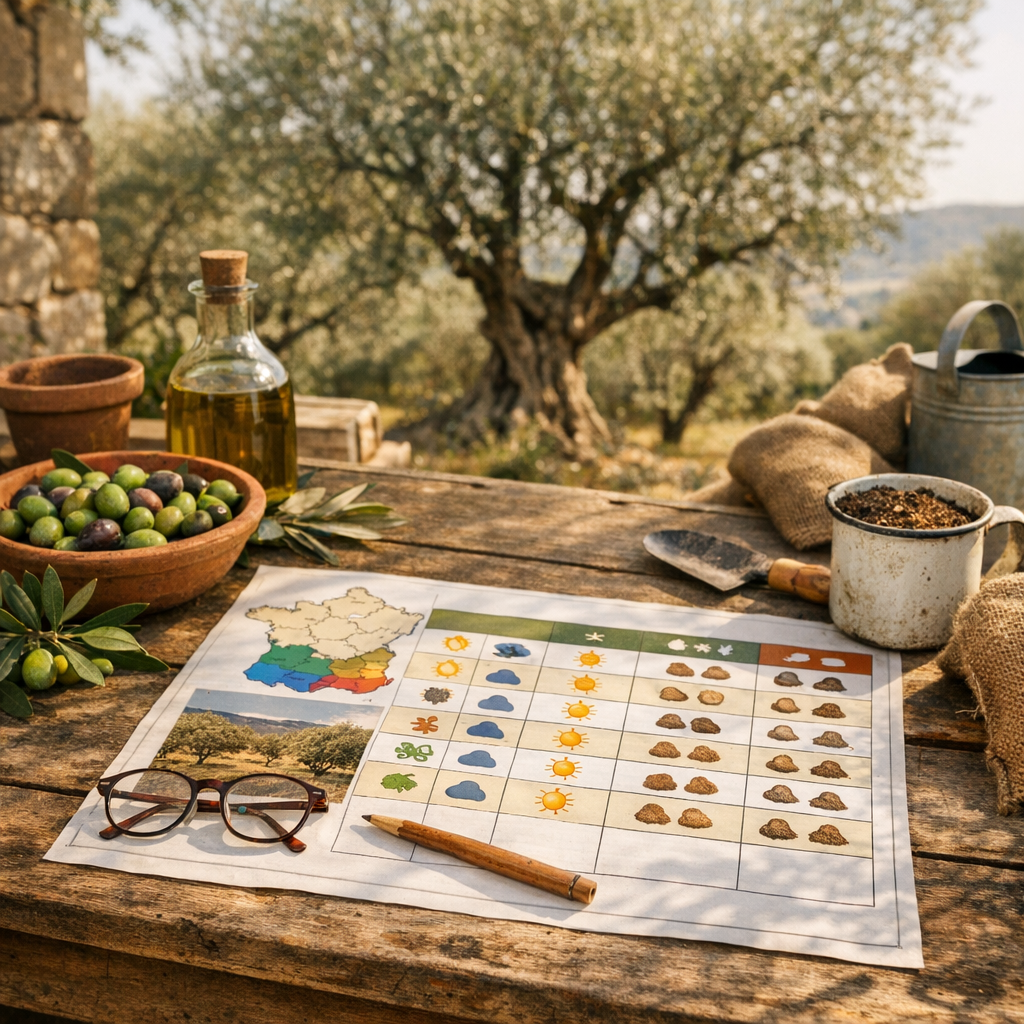 Quel climat, quelle exposition et quel sol pour un olivier ? Le tableau de décision par région française