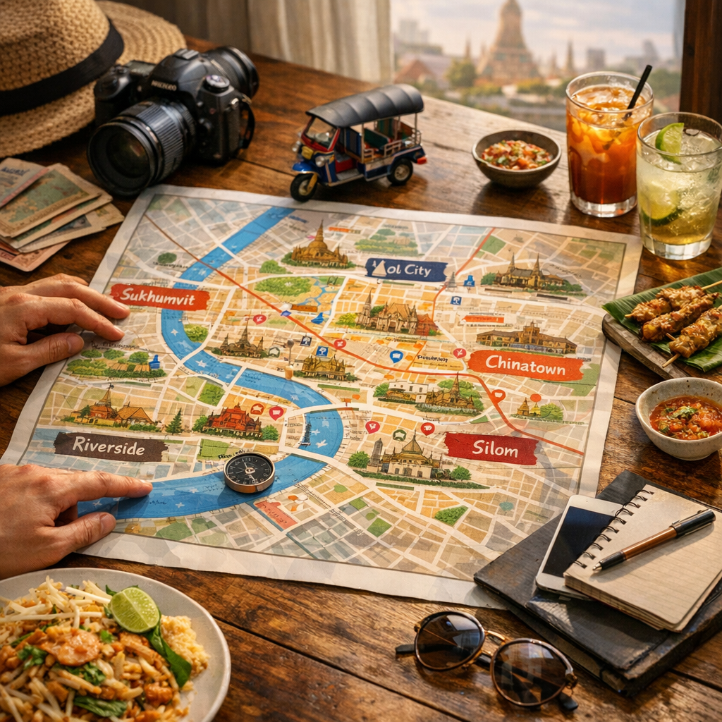 Carte des quartiers de Bangkok : où dormir, sortir et bien manger