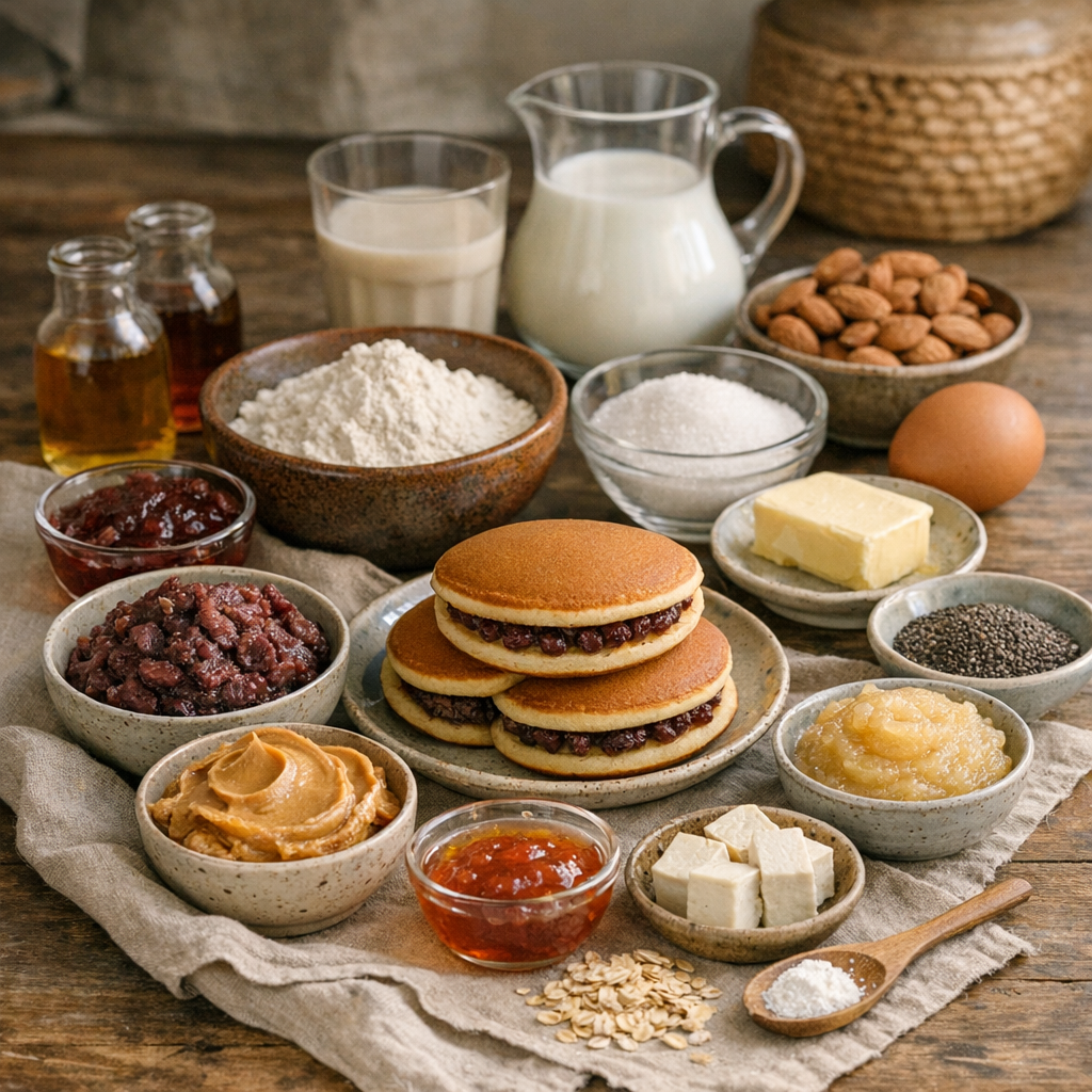 Les ingrédients principaux des dorayaki : composition, rôle de chacun et remplacements qui fonctionnent vraiment