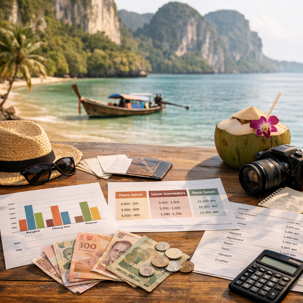 Le vrai coût de 15 jours en Thaïlande : panier de prix 2026 par ville, saison et type de dépense