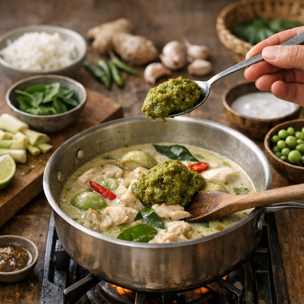 Comment utiliser la pâte de curry vert pour réussir un vrai curry vert thai