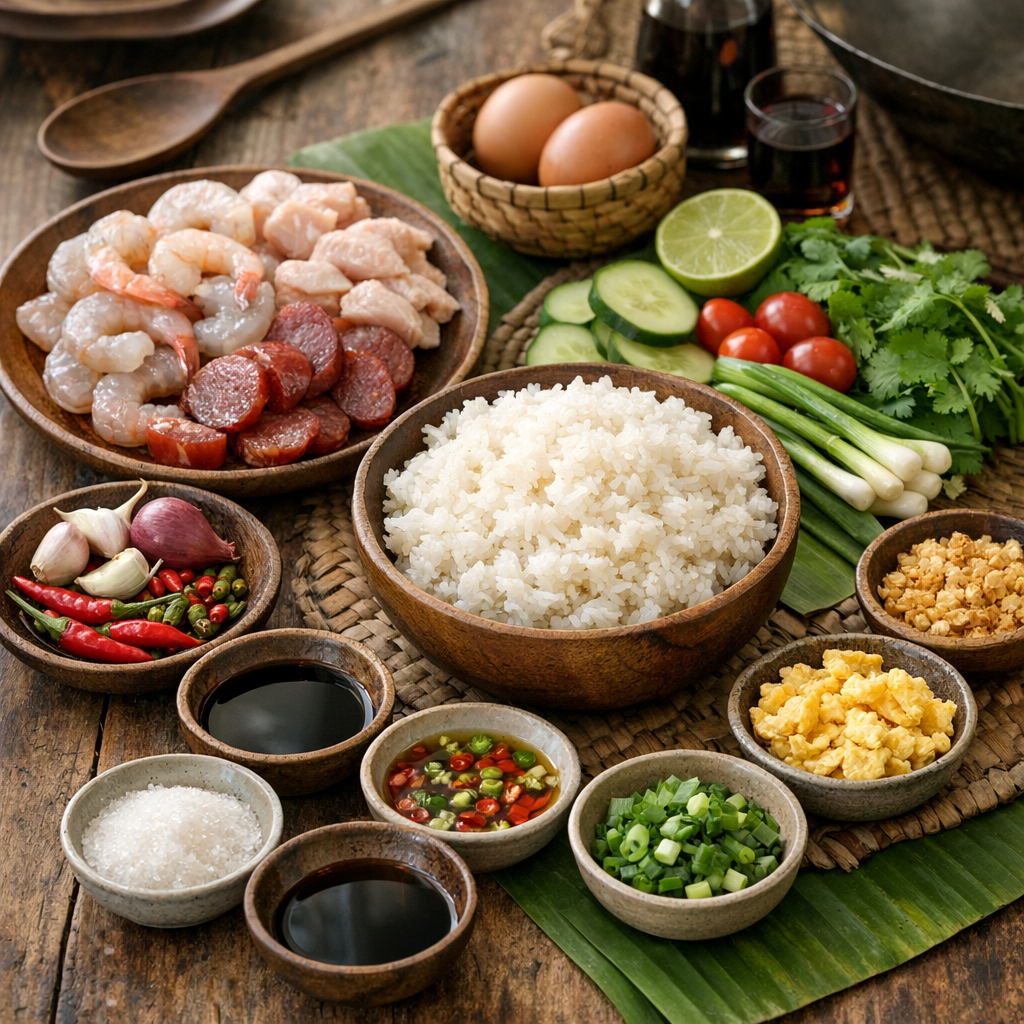 Les ingrédients qui font un khao pad authentique