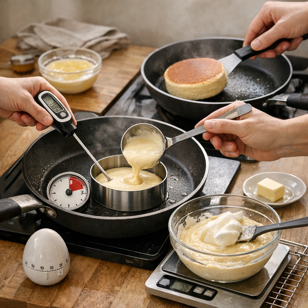 La recette du pancake japonais réussi du premier coup, avec gestes précis et repères visuels