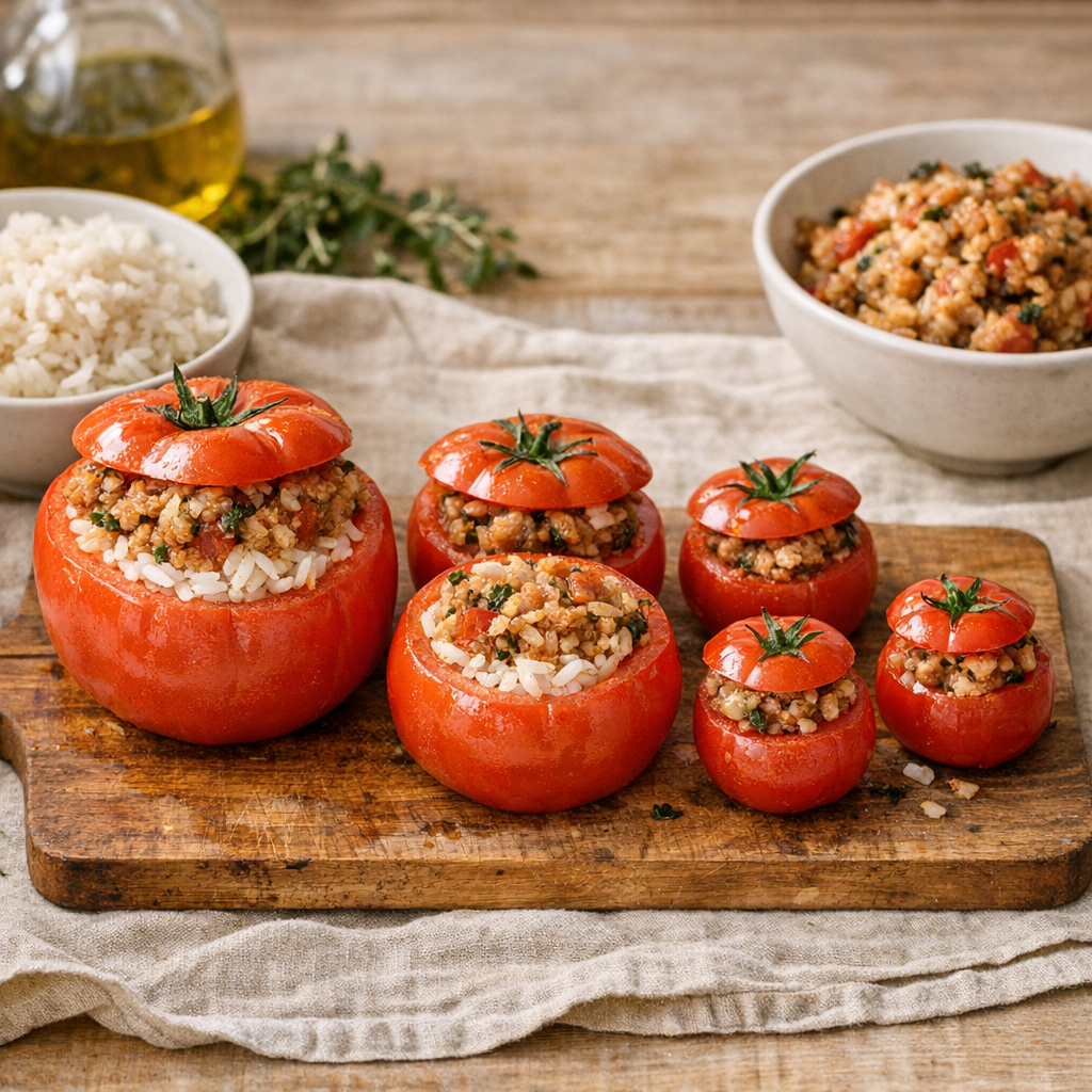 Les bons ratios : combien de farce et de riz selon la taille des tomates