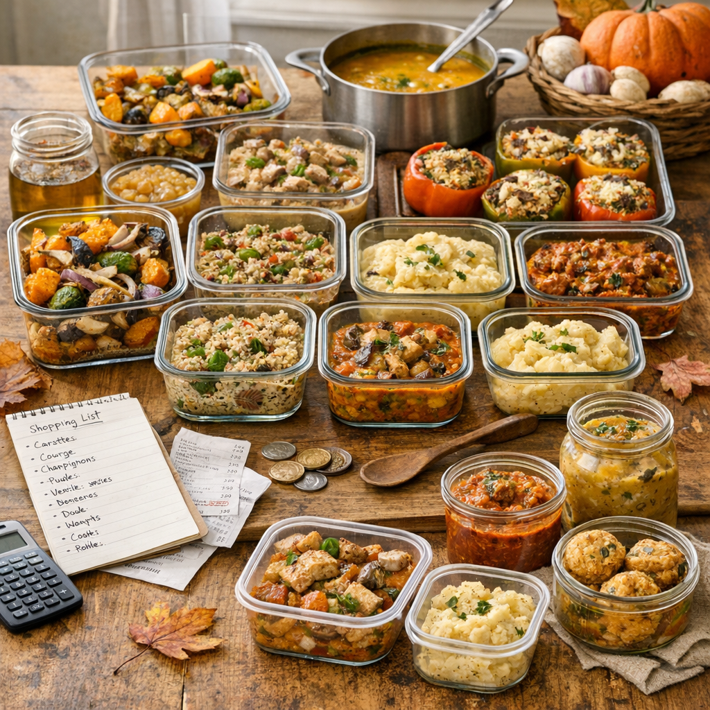 Cas concret chiffré : 2 heures de batch cooking d’automne, liste de courses, coût, portions et restes transformés