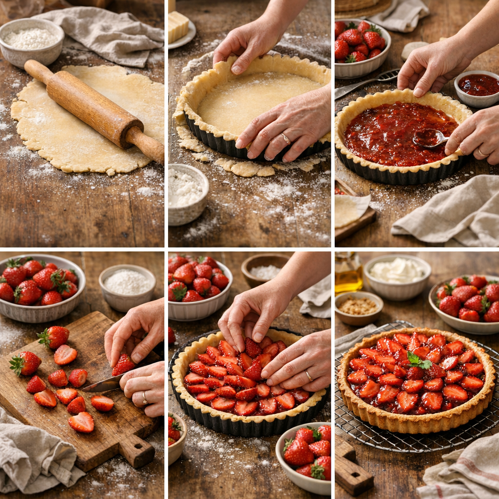 Comment faire une tarte aux fraises à l’ancienne, étape par étape