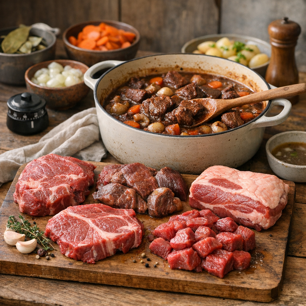 Quelle viande choisir pour un bourguignon fondant : test des morceaux et temps de cuisson utiles