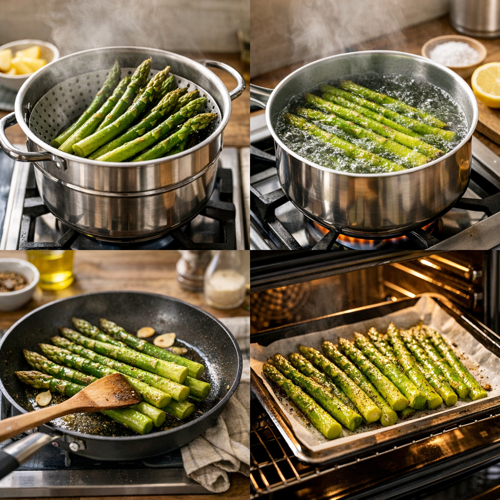 Quelle cuisson pour une recette d’asperges réussie ? Vapeur, eau, poêle ou four