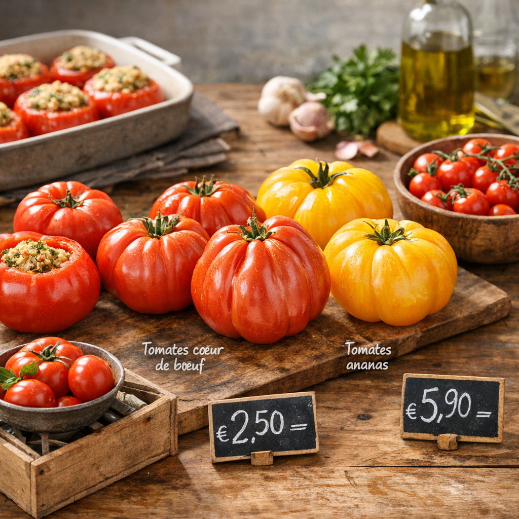 Quelles tomates choisir pour farcir ? Le comparatif utile des variétés, tenue au four et prix de marché