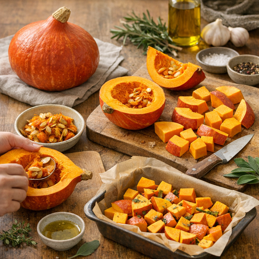 Bien choisir, préparer et couper le potimarron avant cuisson