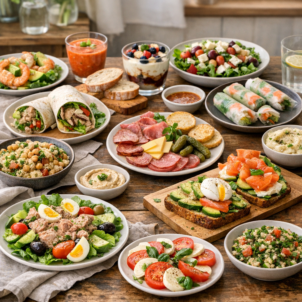 12 idées de repas du soir sans cuisson, simples, rapides et vraiment rassasiantes