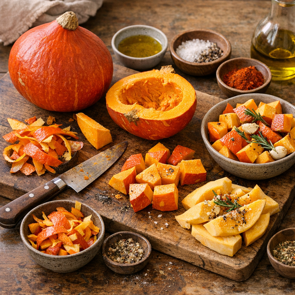 Bien préparer le potimarron avant cuisson : peau, découpe et assaisonnements qui changent tout