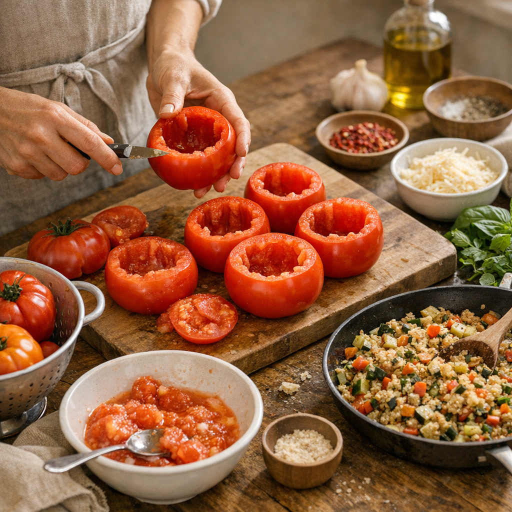 Bien choisir et préparer les tomates pour une farce qui se tient