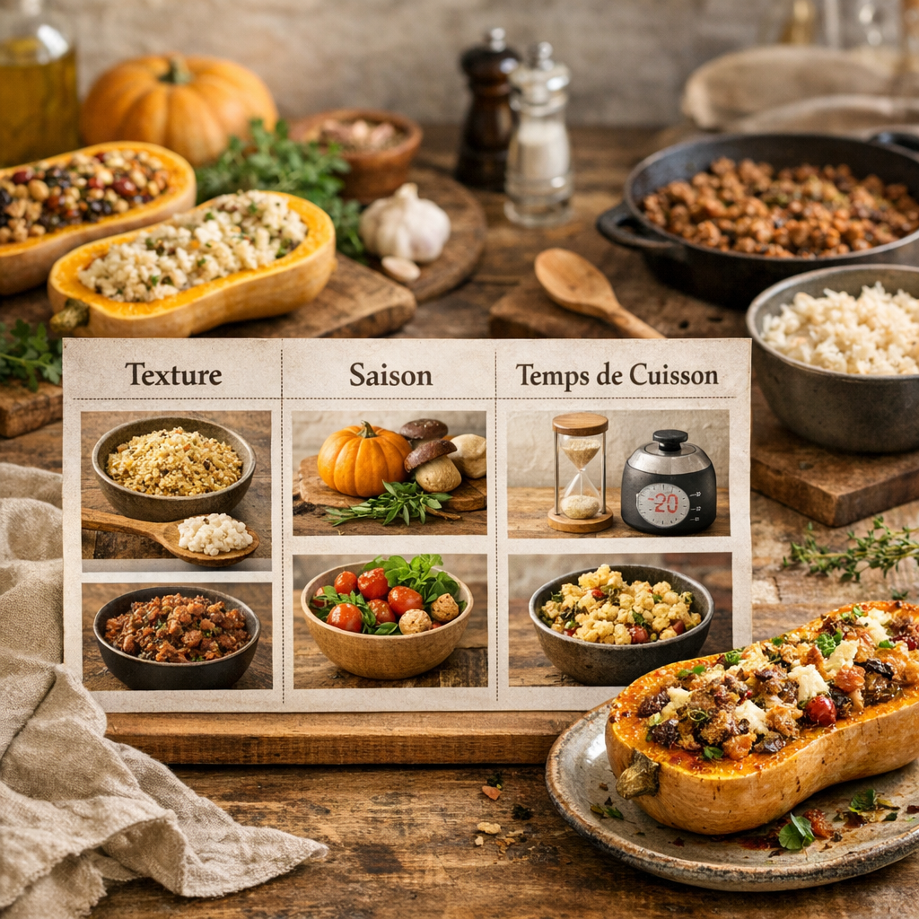 Quelle farce choisir ? Le tableau comparatif selon texture, saison et temps de cuisson