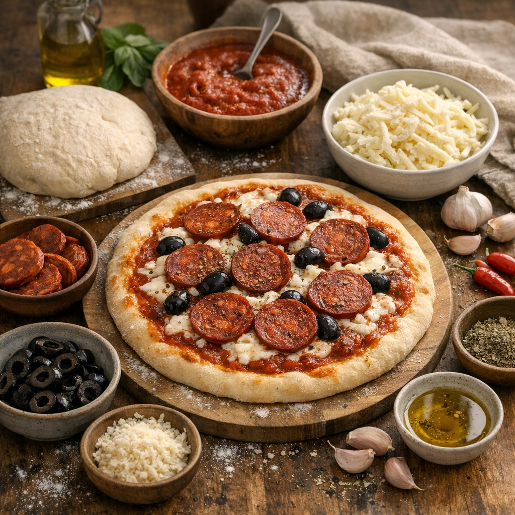 Les bons ingrédients et le bon ordre pour une pizza au chorizo qui ne détrempe pas