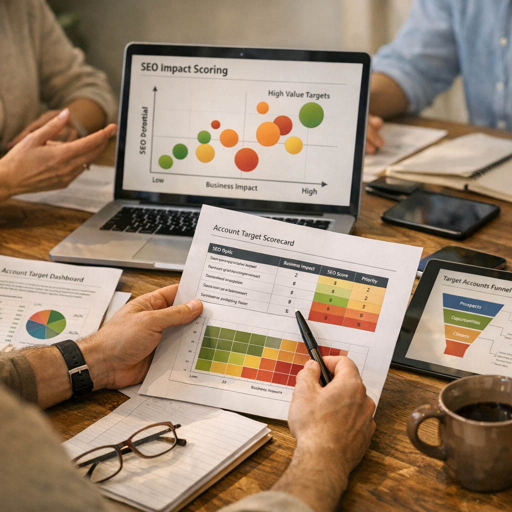 Le framework propriétaire SGP Europe : scorer chaque sujet SEO selon son impact business par compte cible