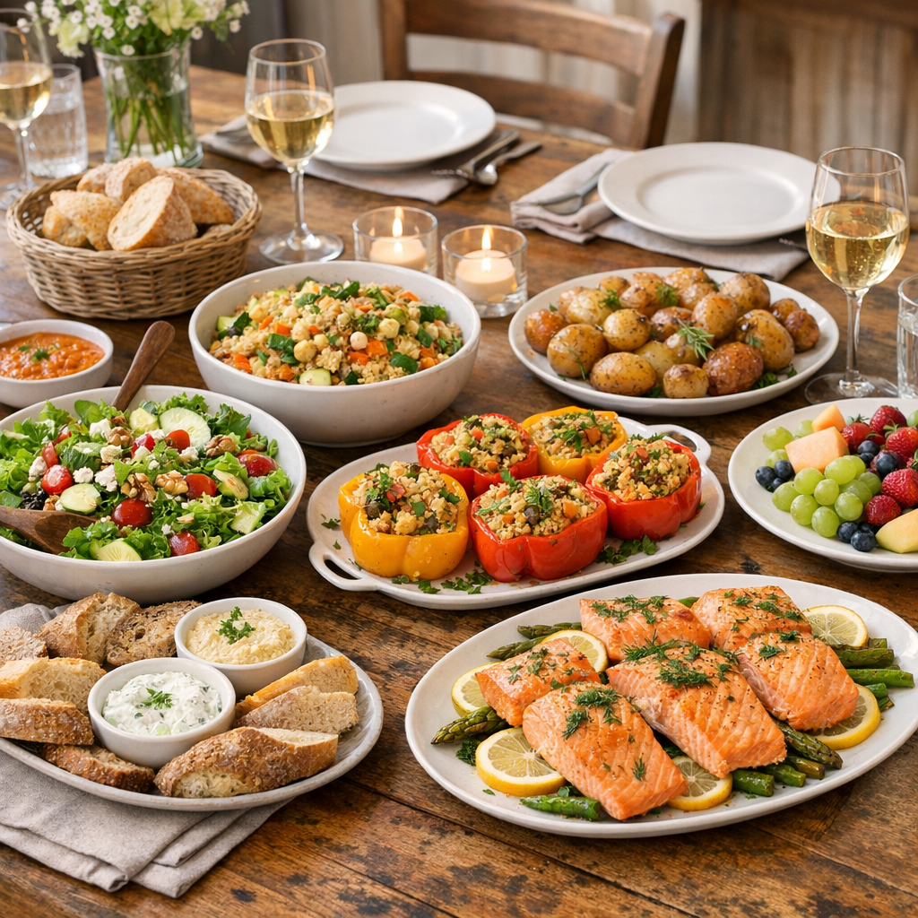 Un exemple de menu équilibré pour huit invités