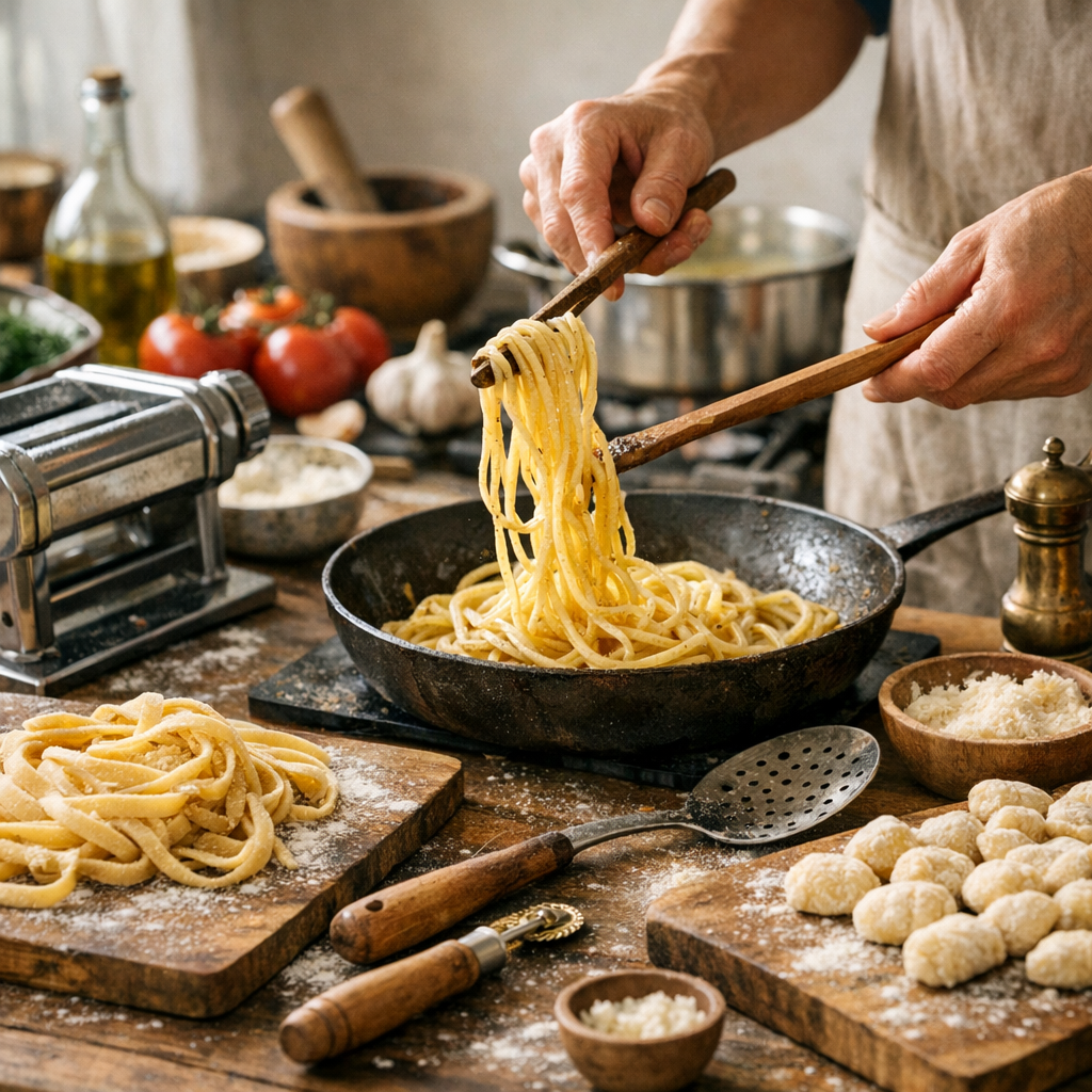 Pour les pâtes à l’italienne, ce ne sont pas les gadgets qui comptent, mais la fluidité des gestes