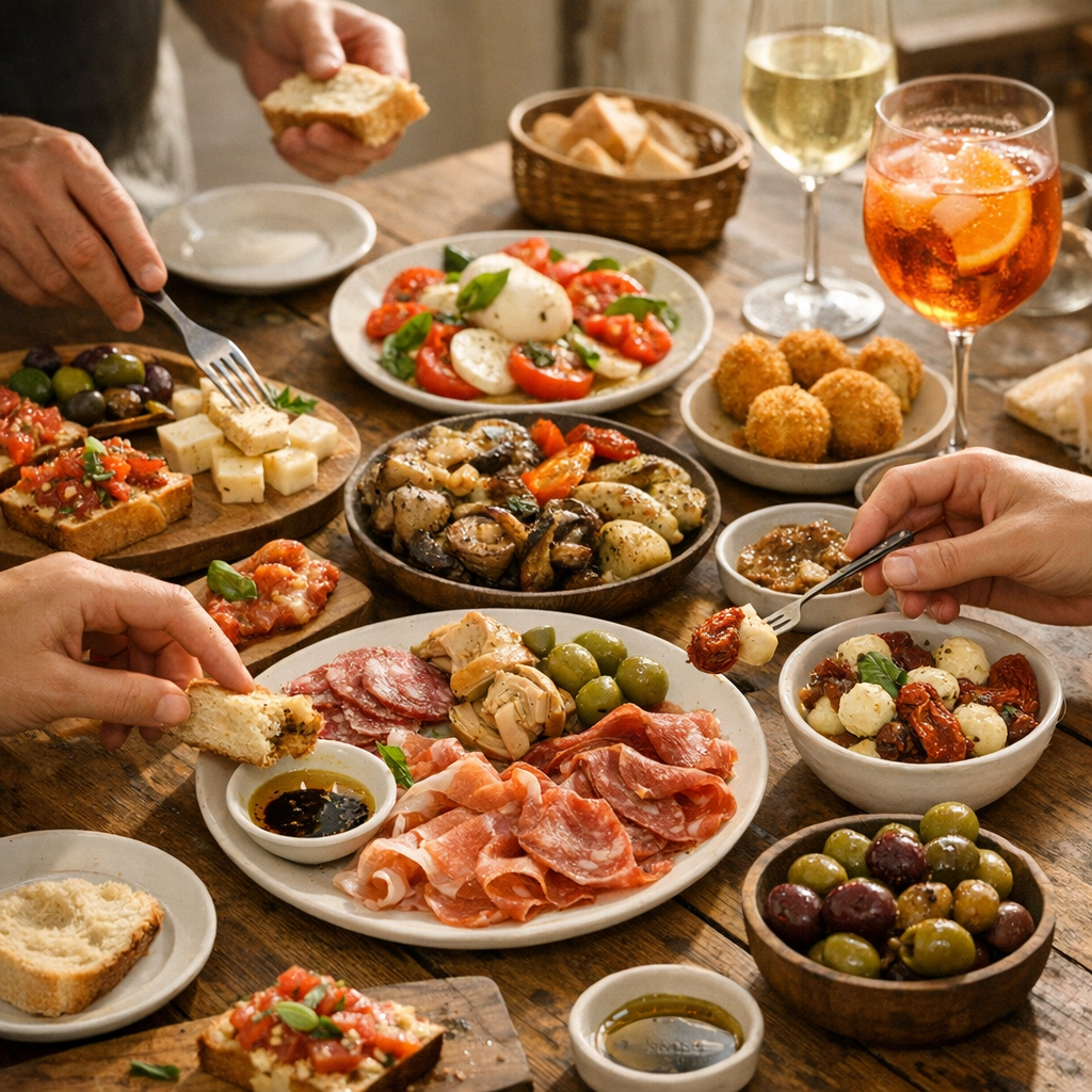 Comment manger les antipasti ? Le bon ordre, les bons gestes et les erreurs de table à éviter