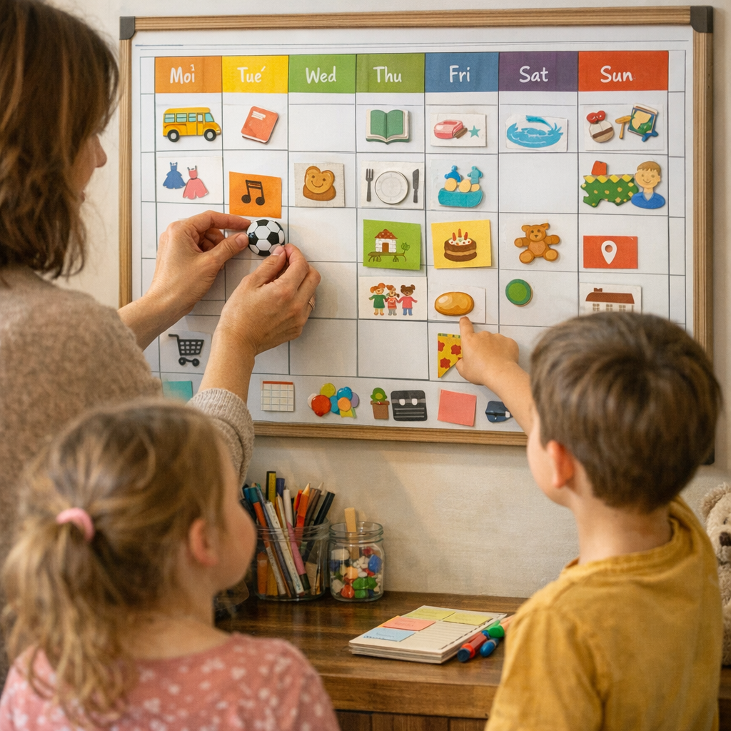 Comment faire un emploi du temps familial compréhensible aussi par les enfants, et pas seulement par les parents ?