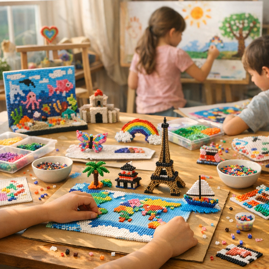 Comment transformer des perles à repasser en projet culturel ou artistique pour enfant, plutôt qu’en simple modèle à rep