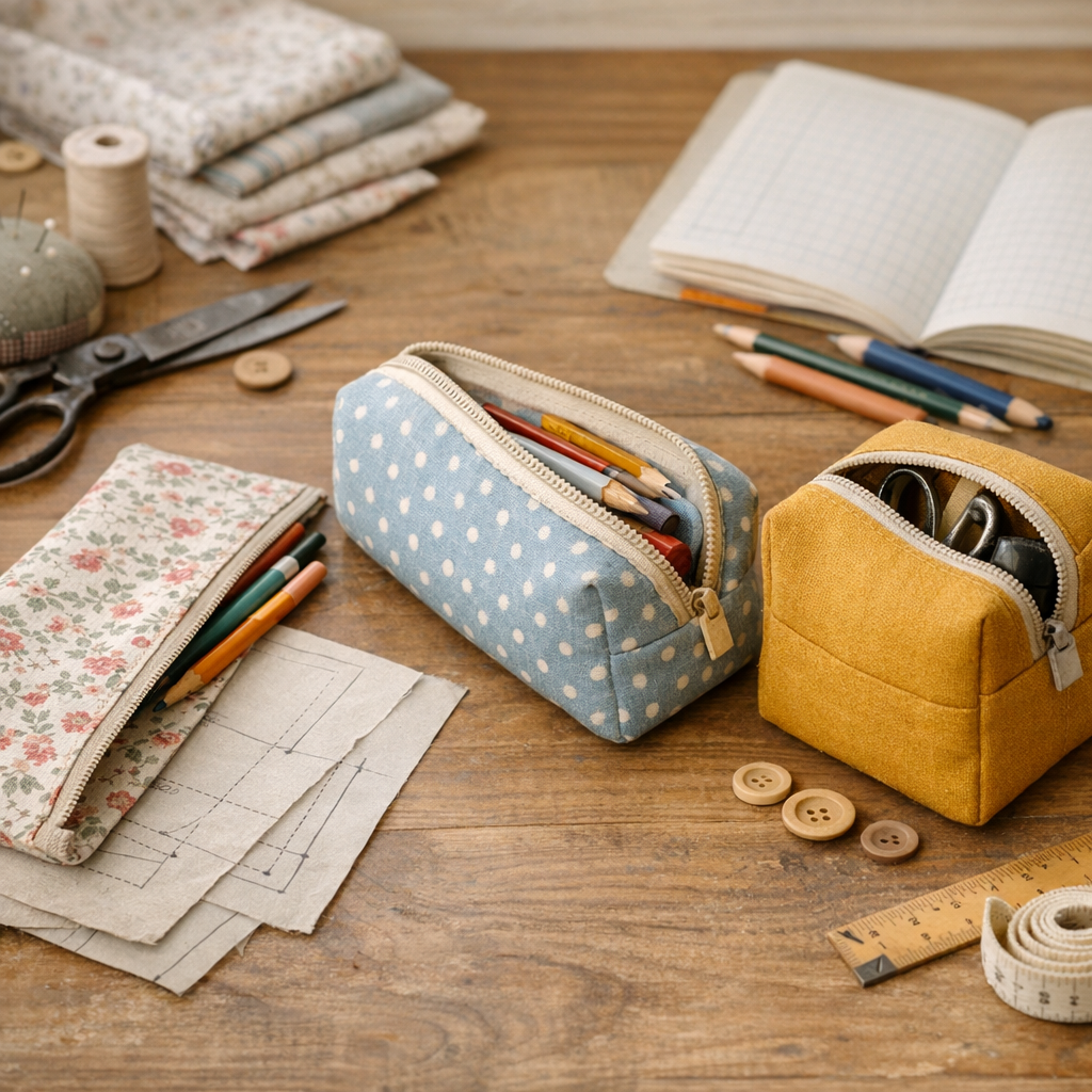 Comparer les trois familles de trousse : plate, doublée, carrée
