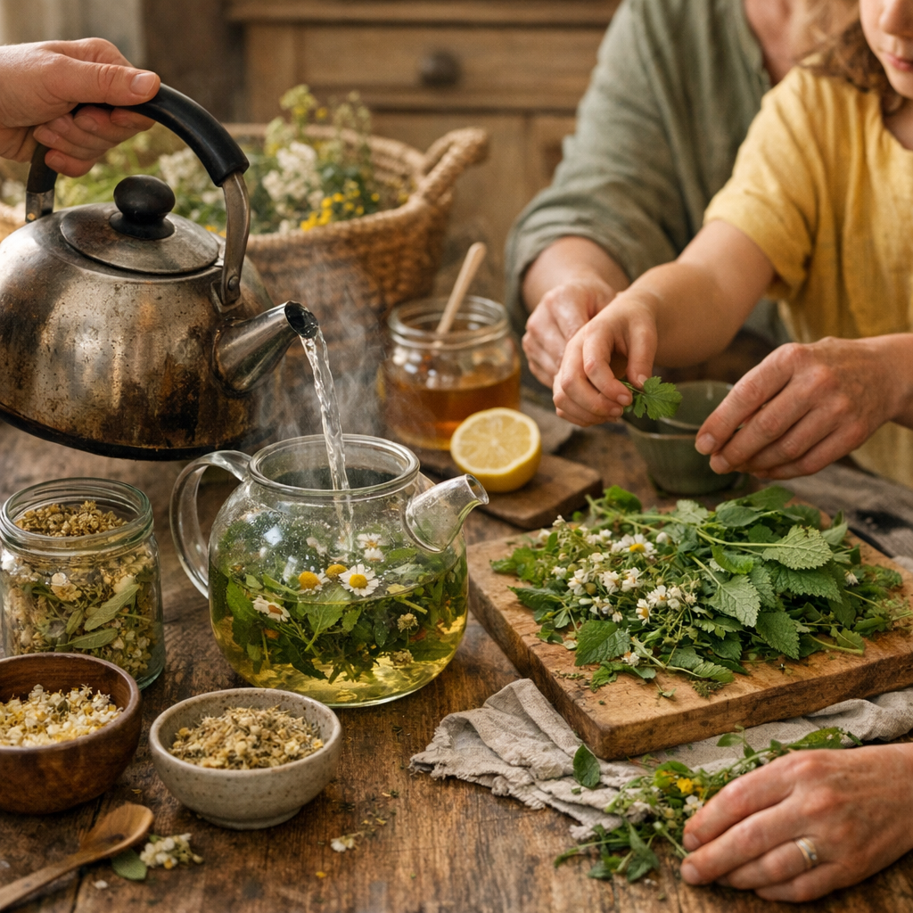 Chez nous, composer une tisane familiale sans folklore ni perfection