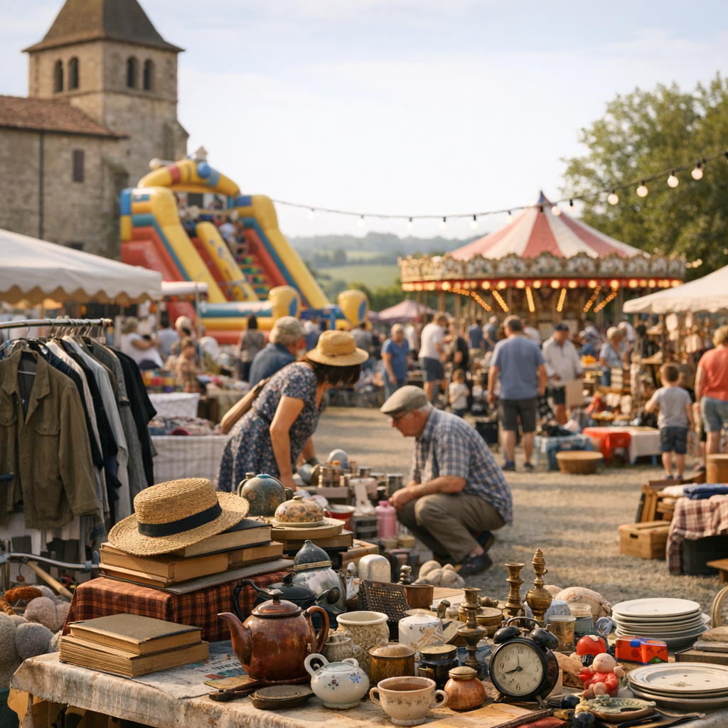 Pourquoi les vide-greniers gersois suivent souvent la logique des fêtes de village