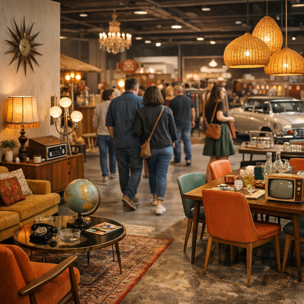 Que trouve-t-on vraiment sur place ? Un salon d’univers plus qu’un simple stand de déco rétro