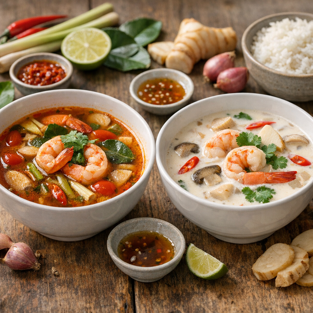 Quelle est la différence entre Tom Yum et Tom Kha soup ?