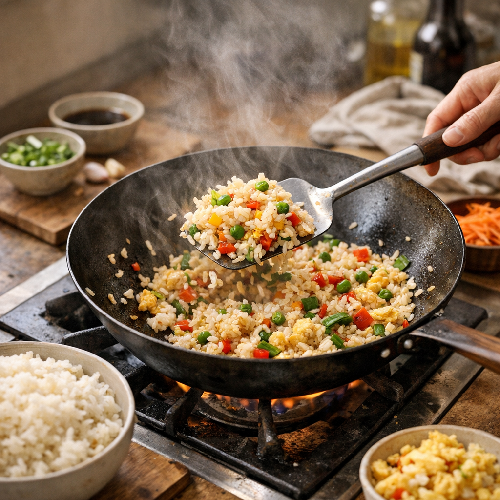 Étapes : comment bien préparer du riz sauté sans le transformer en bouillie