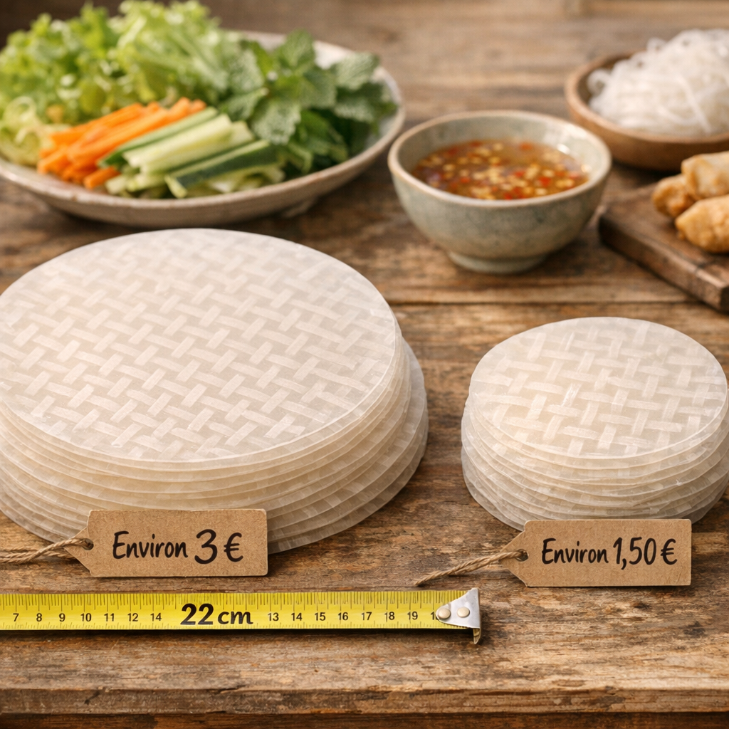 Quelle galette de riz choisir pour des nems réussis : formats, 22 cm et repères de prix