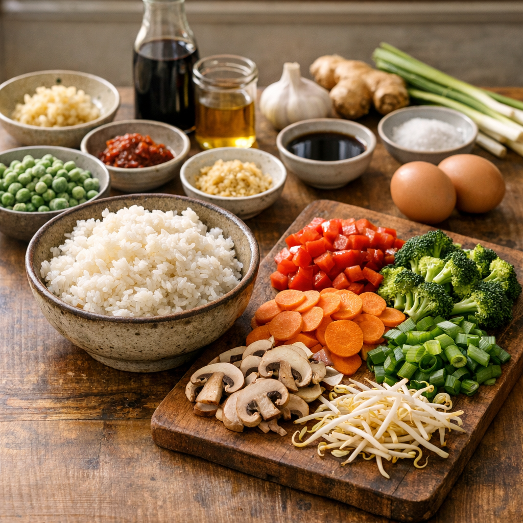 Ingrédients : la bonne base pour un riz sauté aux légumes réussi